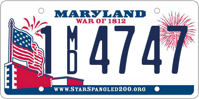 MD license plate 1MD4747