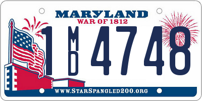 MD license plate 1MD4748