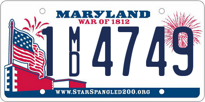 MD license plate 1MD4749