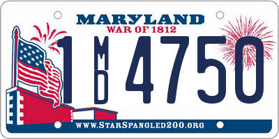 MD license plate 1MD4750