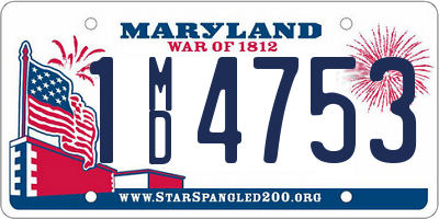 MD license plate 1MD4753