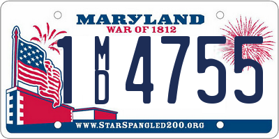 MD license plate 1MD4755