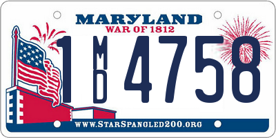 MD license plate 1MD4758