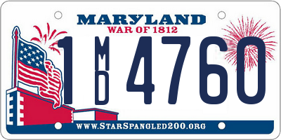 MD license plate 1MD4760