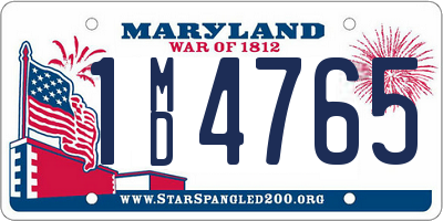 MD license plate 1MD4765