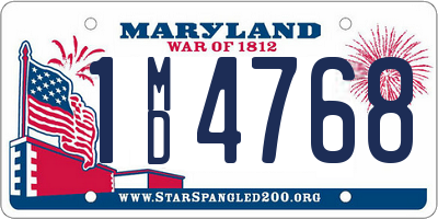 MD license plate 1MD4768