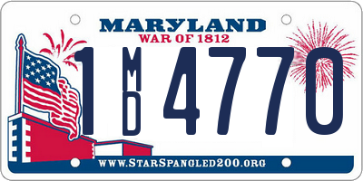 MD license plate 1MD4770