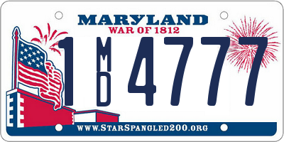 MD license plate 1MD4777