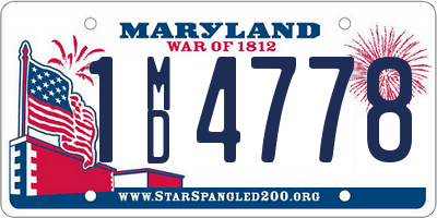 MD license plate 1MD4778