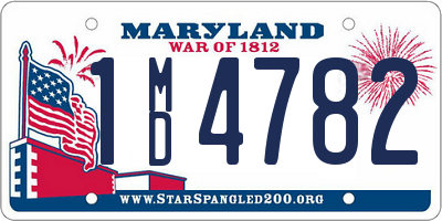 MD license plate 1MD4782