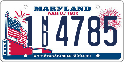 MD license plate 1MD4785