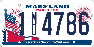 MD license plate 1MD4786