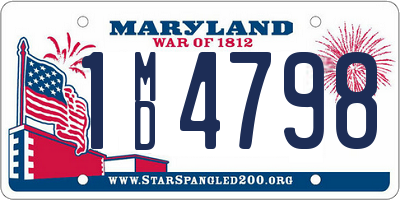 MD license plate 1MD4798