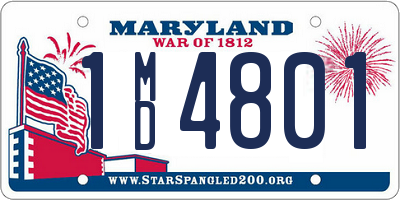 MD license plate 1MD4801