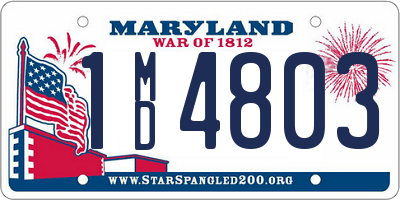 MD license plate 1MD4803