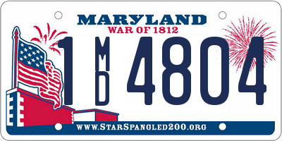 MD license plate 1MD4804