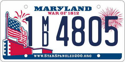 MD license plate 1MD4805