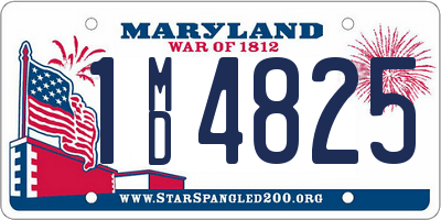 MD license plate 1MD4825