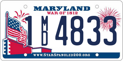 MD license plate 1MD4833