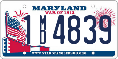 MD license plate 1MD4839