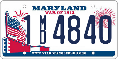 MD license plate 1MD4840