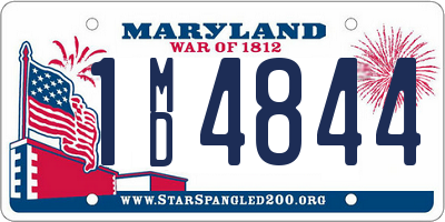 MD license plate 1MD4844