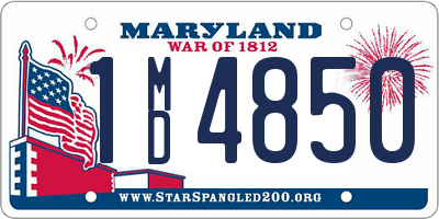 MD license plate 1MD4850