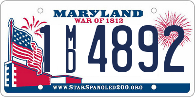 MD license plate 1MD4892