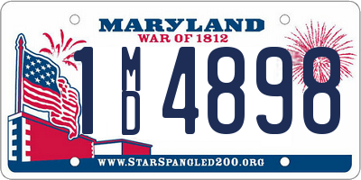 MD license plate 1MD4898