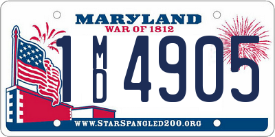 MD license plate 1MD4905