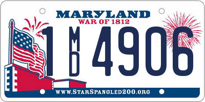 MD license plate 1MD4906