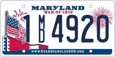 MD license plate 1MD4920