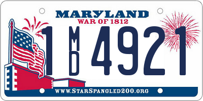 MD license plate 1MD4921