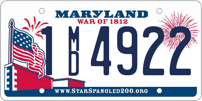 MD license plate 1MD4922