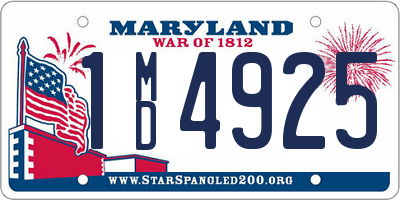 MD license plate 1MD4925