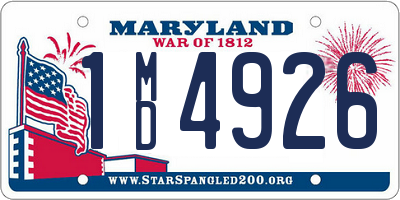 MD license plate 1MD4926