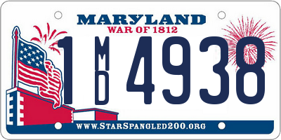 MD license plate 1MD4938