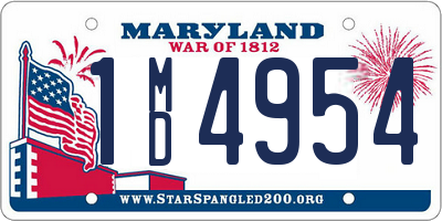 MD license plate 1MD4954