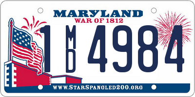 MD license plate 1MD4984