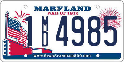 MD license plate 1MD4985