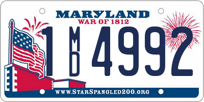 MD license plate 1MD4992