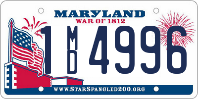 MD license plate 1MD4996