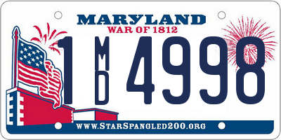 MD license plate 1MD4998