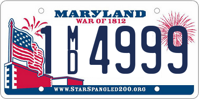 MD license plate 1MD4999