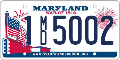 MD license plate 1MD5002