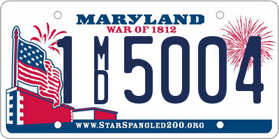 MD license plate 1MD5004