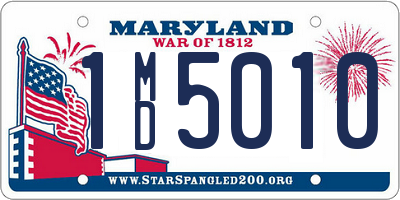 MD license plate 1MD5010