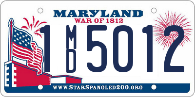 MD license plate 1MD5012