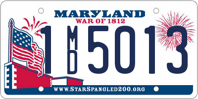 MD license plate 1MD5013