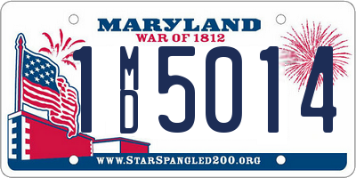 MD license plate 1MD5014